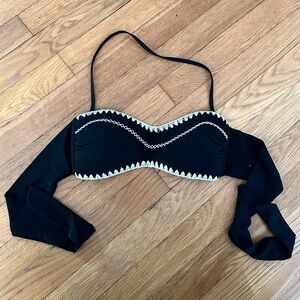 Black and white crochet bikini